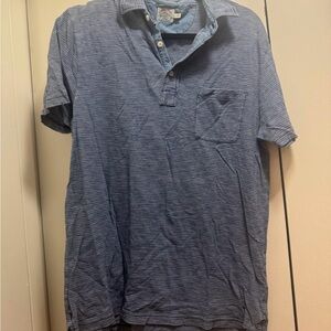Faherty Blue Polo Shirt Classic Casual Style